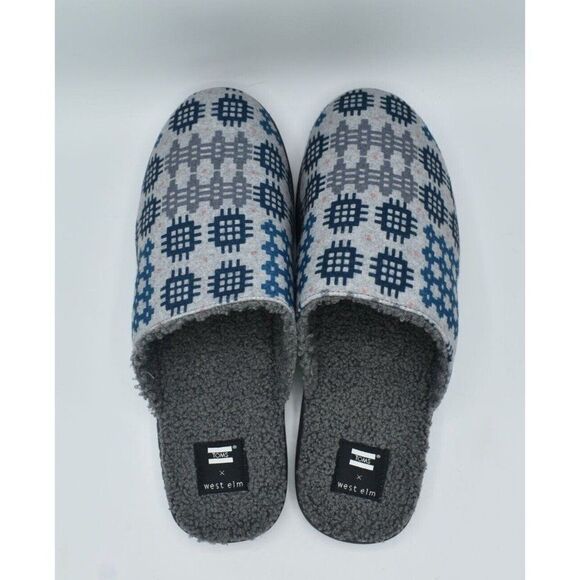 Toms Mens 11 Harbor Frost Grey Snowdon Repreve Two Tone Felt Slip‎ On Slippers main image 9